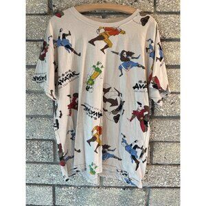 Avatar The Last Airbender Graphic T-Shirt Beige Allover Print Character Design U